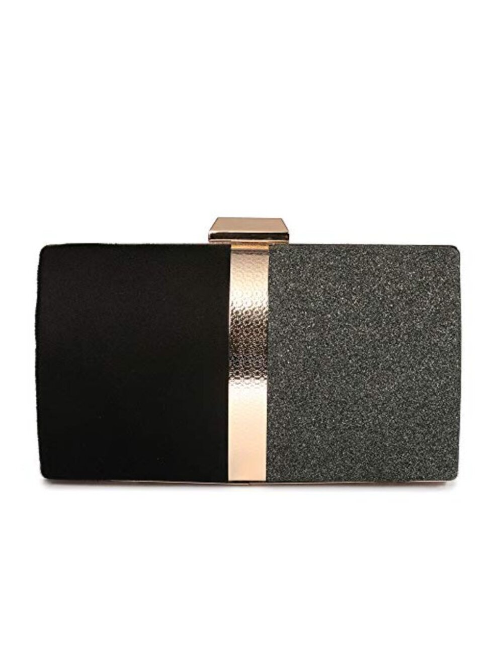 Gold-Sparkle Microfiber Suede Evening Clutch Crossbody Bag Wedding Party